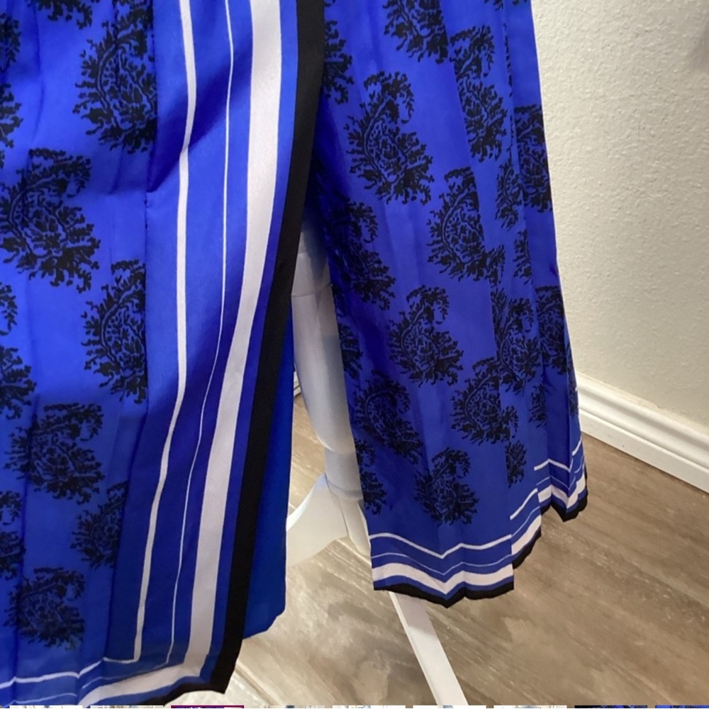 🎤🎉 Banana Republic Spaghetti Strap Paisley Pleated Midi Dress Sz 12 - Picture 7 of 12